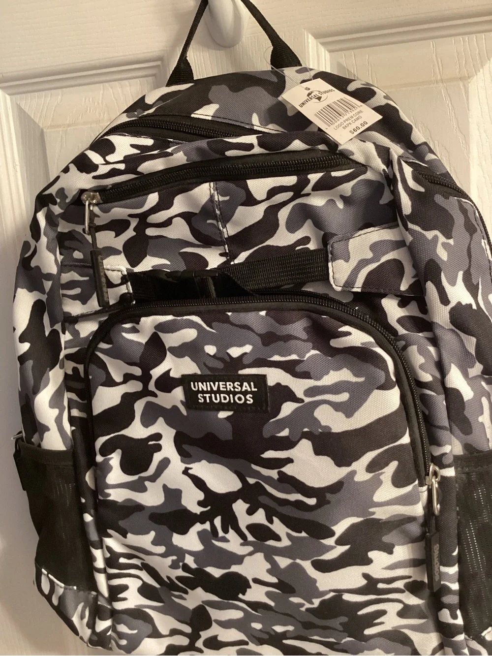 Universal Studios,Black & Gray Camo Backpack 🎒 Never Used